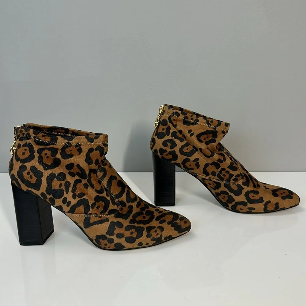 Franco‎ Sarto Kortney Booties Camel Leopard Size 7.5